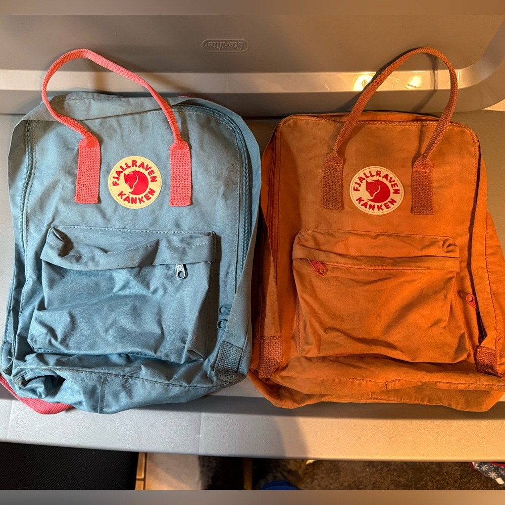 Fjallraven Kånken Backpack Blue and Orange Weather-Resistant